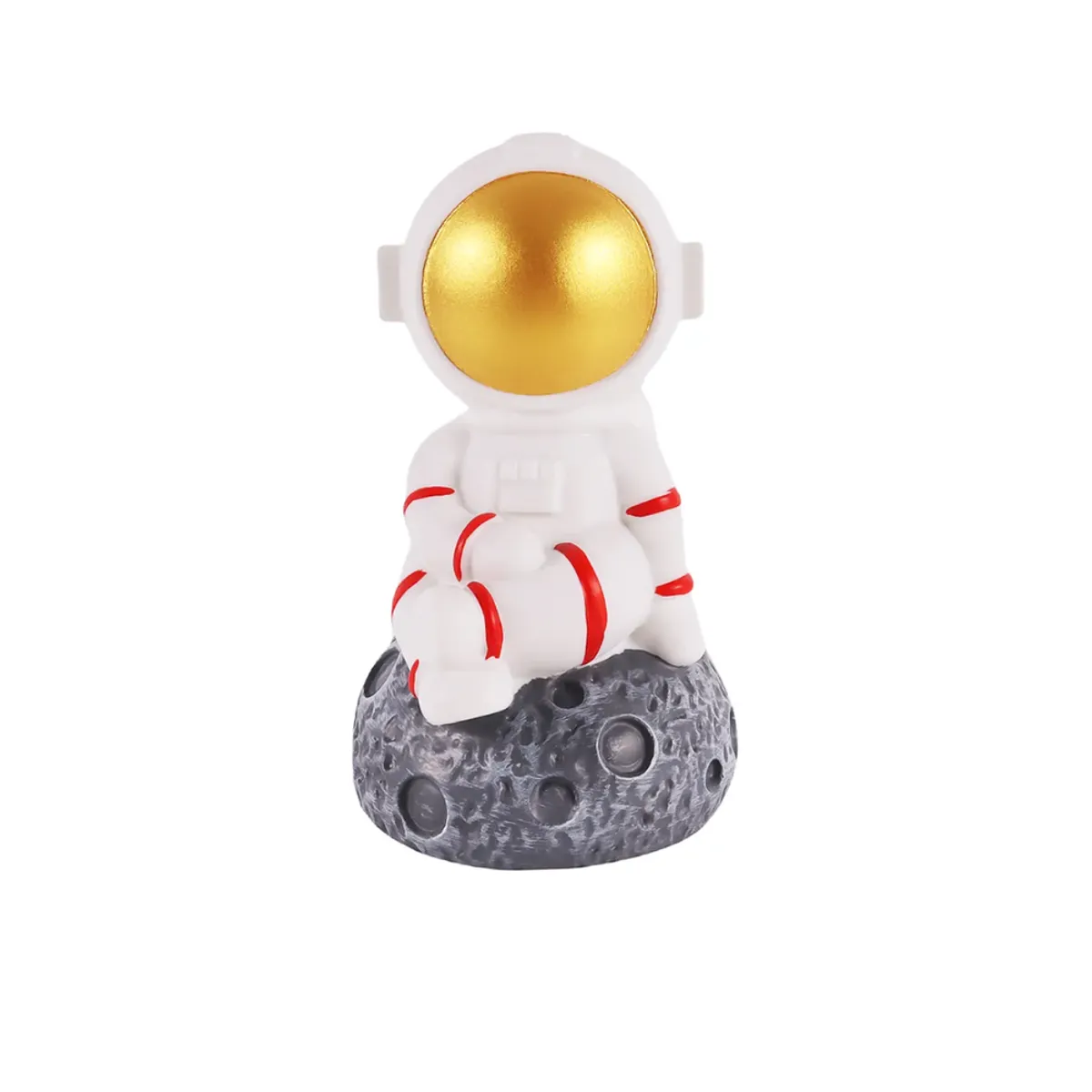 GENERICO - Alcancía de Astronauta sentado en la Luna / DORADO /-  Decoración - Regalo