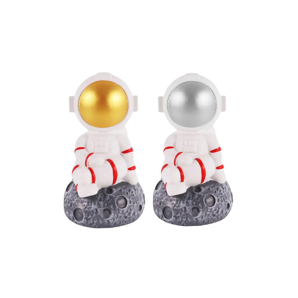 GENERICO - Alcancía de Astronauta sentado en la Luna / DORADO /-  Decoración - Regalo