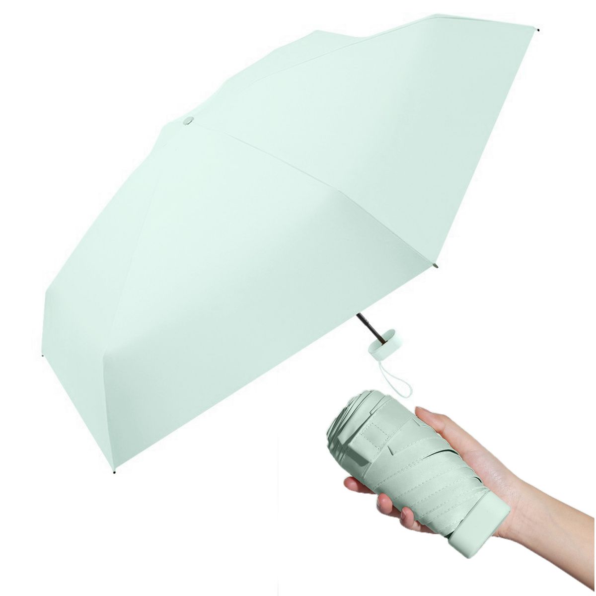 WELDMON - Mini sombrilla de viaje para bolso con estuche