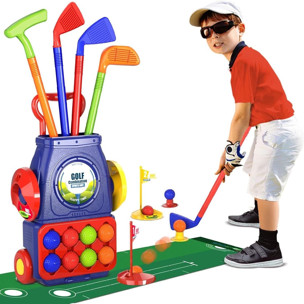 TATEE - Juego de juguetes de golf para niños incluye bola 8