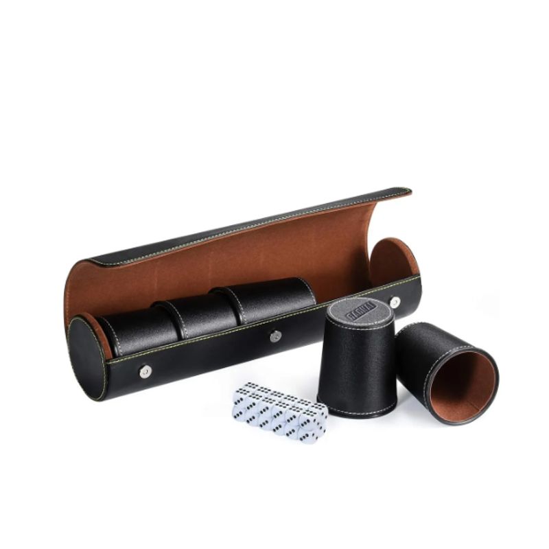 VERCI - Cachos Cuero 5 Pu Con Dados  Juego Familiar De Mesa 2 Color