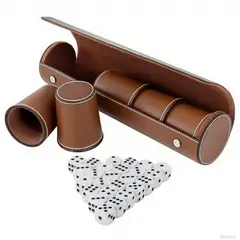 VERCI - Cachos Cuero 5 Pu Con Dados Juego Familiar De Mesa 2 Color