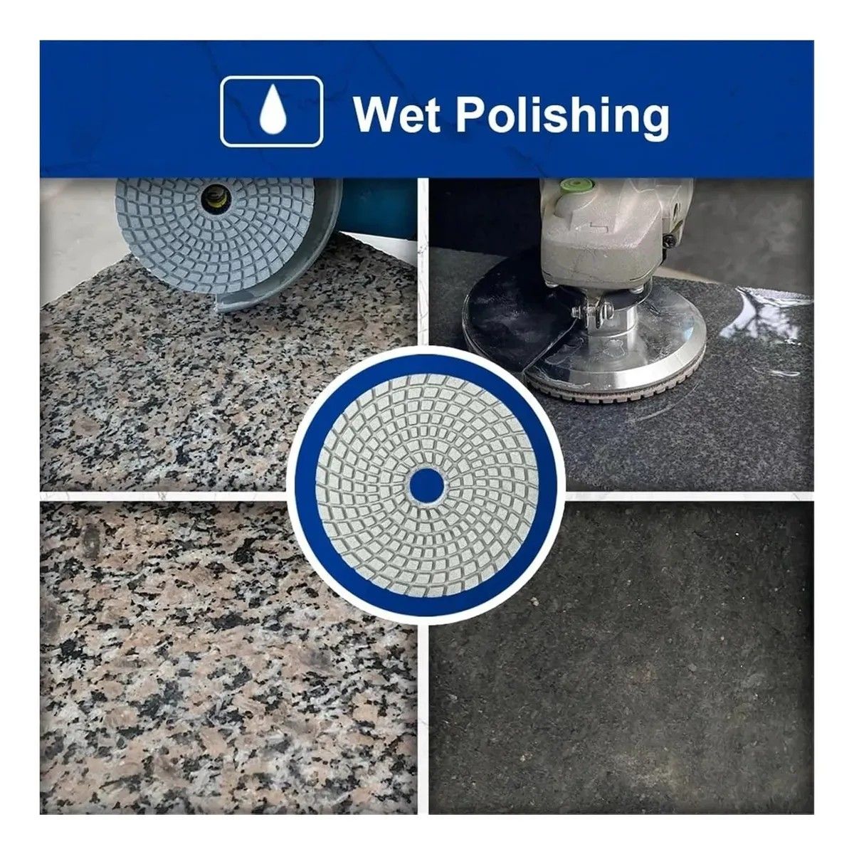 Pack  Set Disco Flexible Pulir Diamantado Mármol Granito 7p, marca KUANGYE - Foto 2