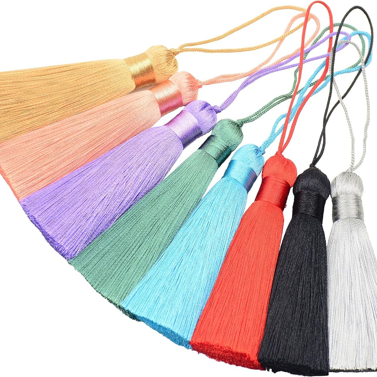 GENERICO - 100 Borlas Llaveros Decorativo Bisutería Adorno Manualidades
