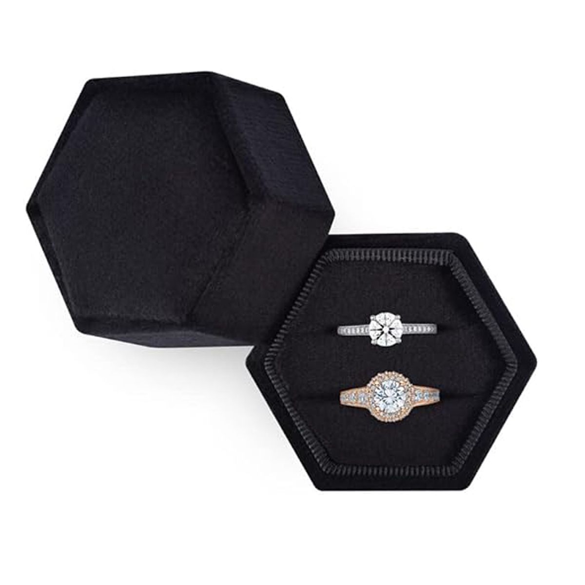 WELDMON - Elegante y bonita caja para anillos de boda