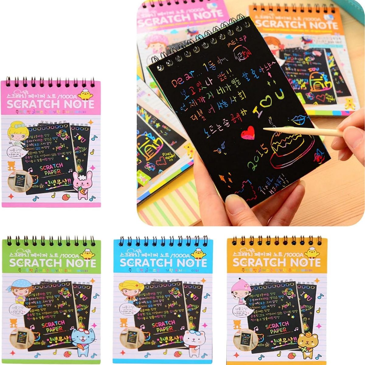 TATEE - 32 cuadernos de bocetos +32 bolígrafos de madera + 4 reglas