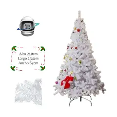 BIGBAMSPACE - Arbol de Navidad 210cm Blanco Ramas Tradicional