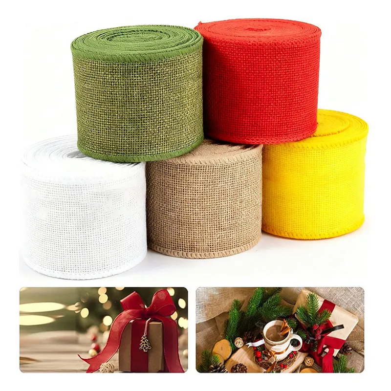 GENERICO - 5 Rollos De Cinta De Arpillera Natural De 45mx4cm Adornos