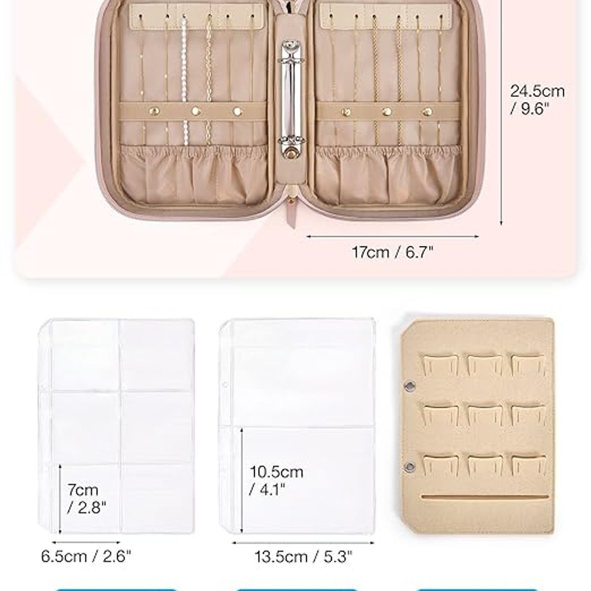 WELDMON - Libro de almacenamiento de joyas transparente