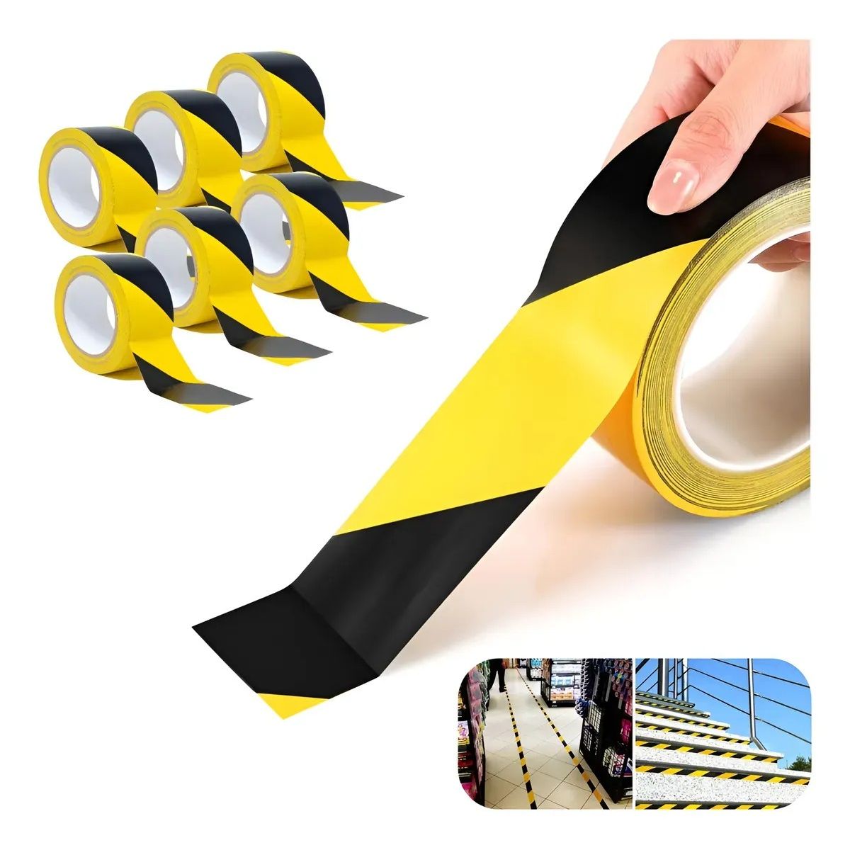 6pcs Cinta Seguridad Demarcacion Cinta Delimitadora Huincha, marca KUANGYE - Foto Principal