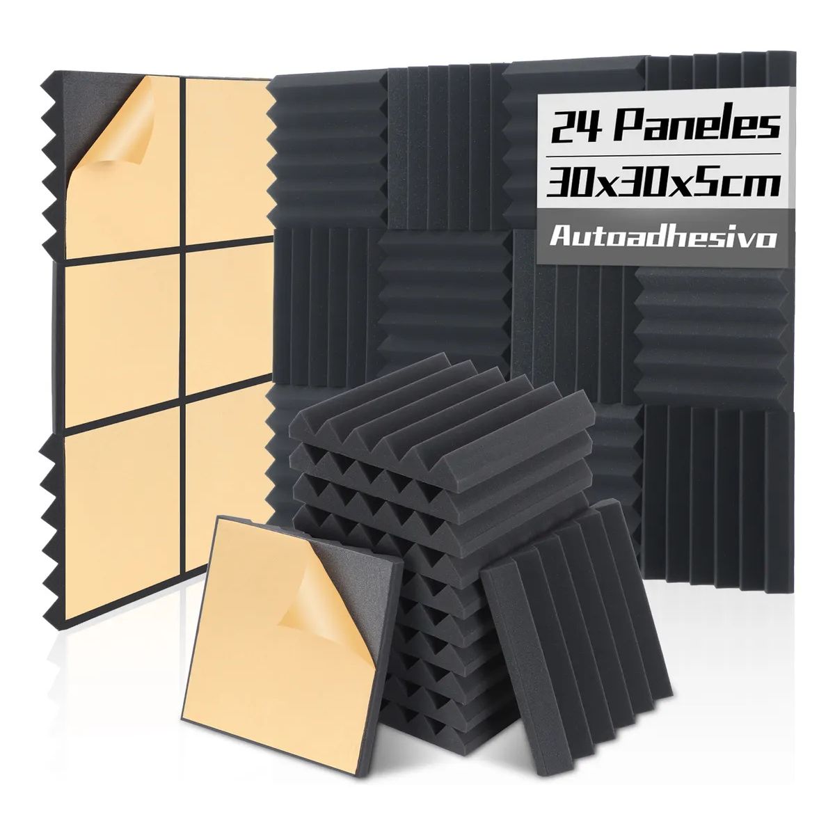 KUANGYE - 24 Paneles Acusticos Espuma Acústica, Aislante Acustico 30cm