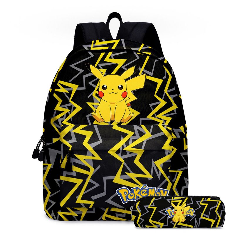 9KSAFETYJB - Mochila de estudiante con estampado de Pokémon de anime - 2 piezas