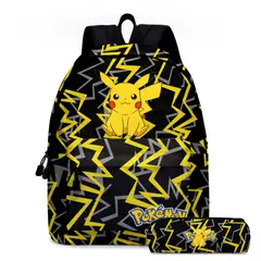 9KSAFETYJB - Mochila de estudiante con estampado de Pokémon de anime - 2 piezas