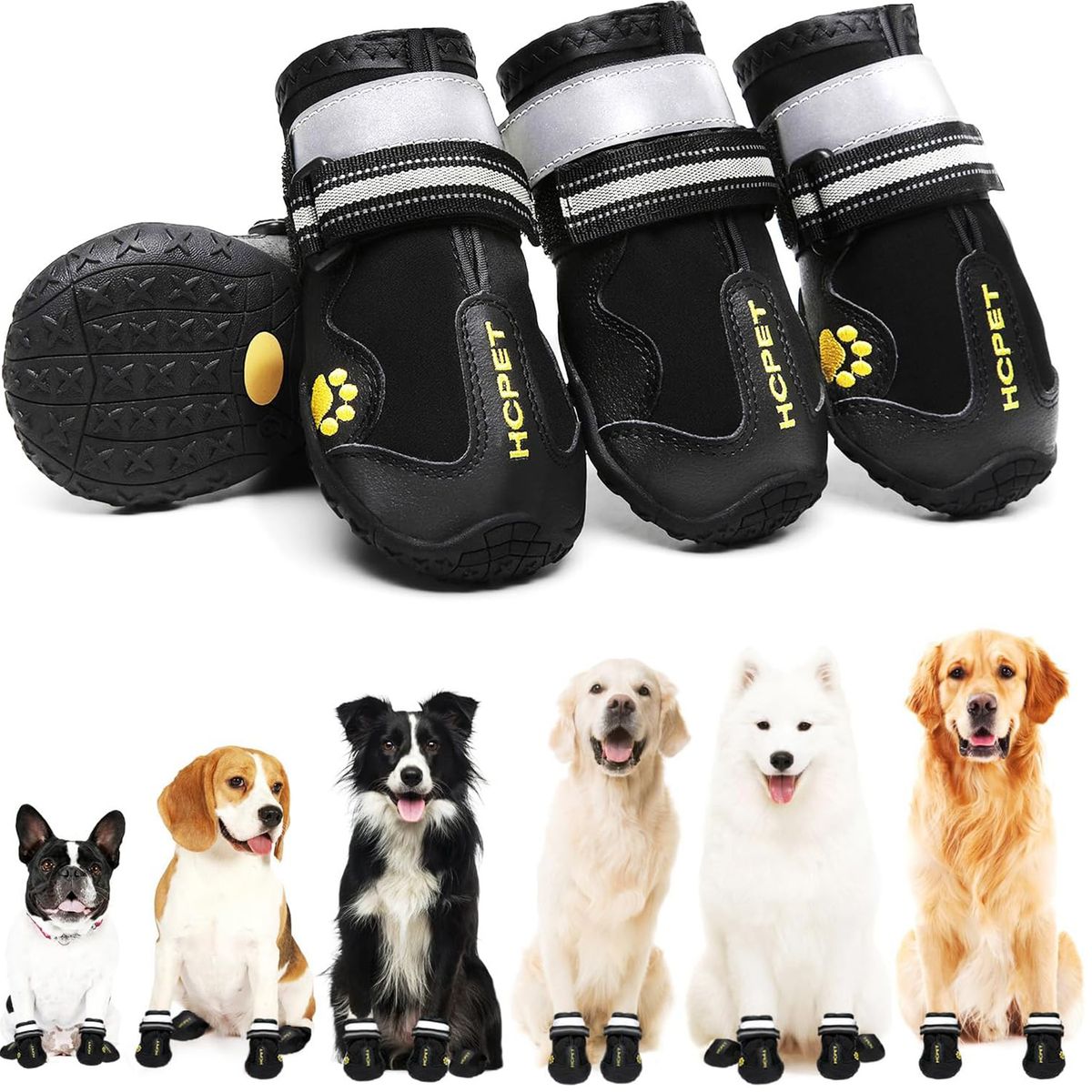 WELDMON - Zapatos Impermeables Para Perros talla 7 -Negro