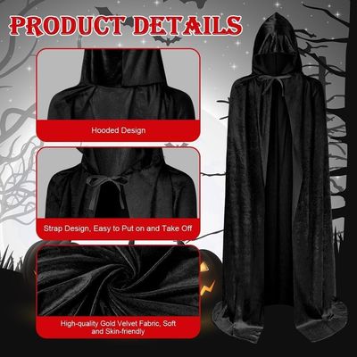 Imagen 2 del producto Capa De Vampiro De Halloween Fiesta De Disfraces Terciopelo