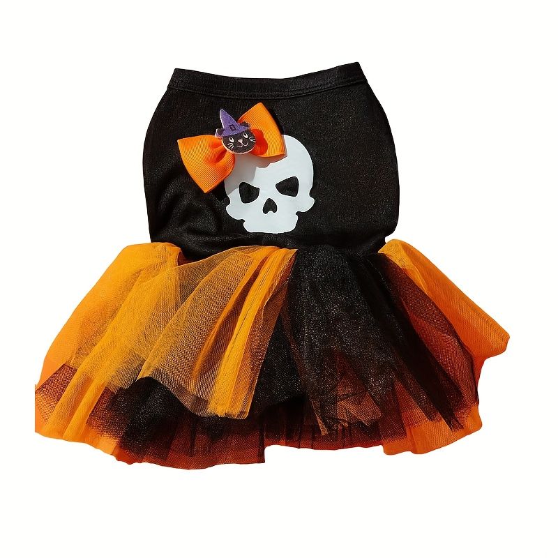 VATYERTY - Disfraz Perro - Vestido tutú Calavera Naranjo y Negro 2XL