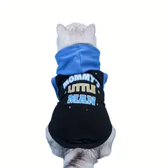 VATYERTY - Polerón de Perro Mommys Little Man Negro y Azul L