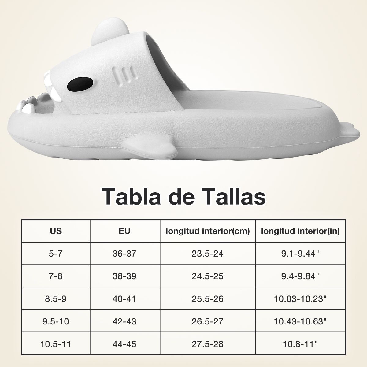 SUPERCENTER - Sandalia Tiburon Shark Chancla Confort De Antideslizante Eva Gris