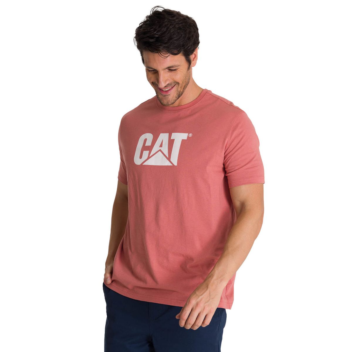 CAT - Polera Manga Corta Hombre Logo Terracota CAT