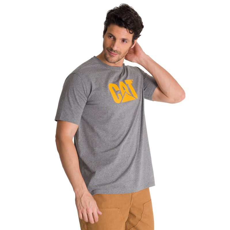 CAT - Polera Manga Corta Hombre Logo Gris CAT