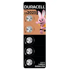 DURACELL - Pila 2025 5 pilas CR2025 3V batería de litio