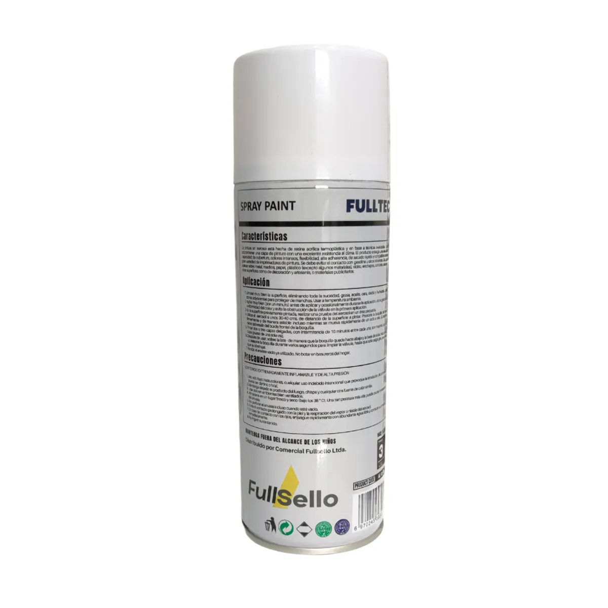 FULLTEC - Pintura Spray Uso General Blanco Brillante 400ml Fulltec