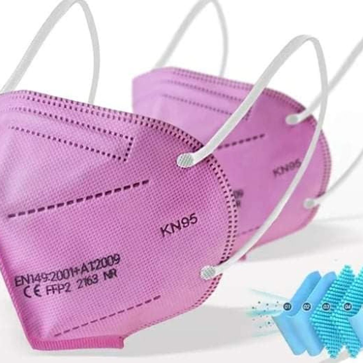 GENERICO - Pack 10 unds mascarillas 5 capas KN95 con certificada en la bolsa.