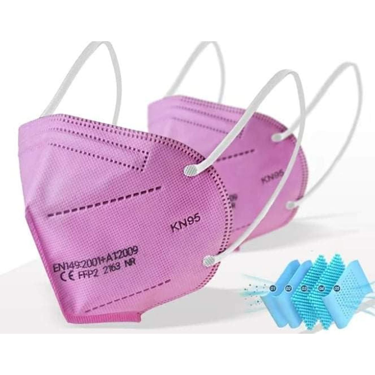 GENERICO - Pack 10 unds mascarillas 5 capas KN95 con certificada en la bolsa.