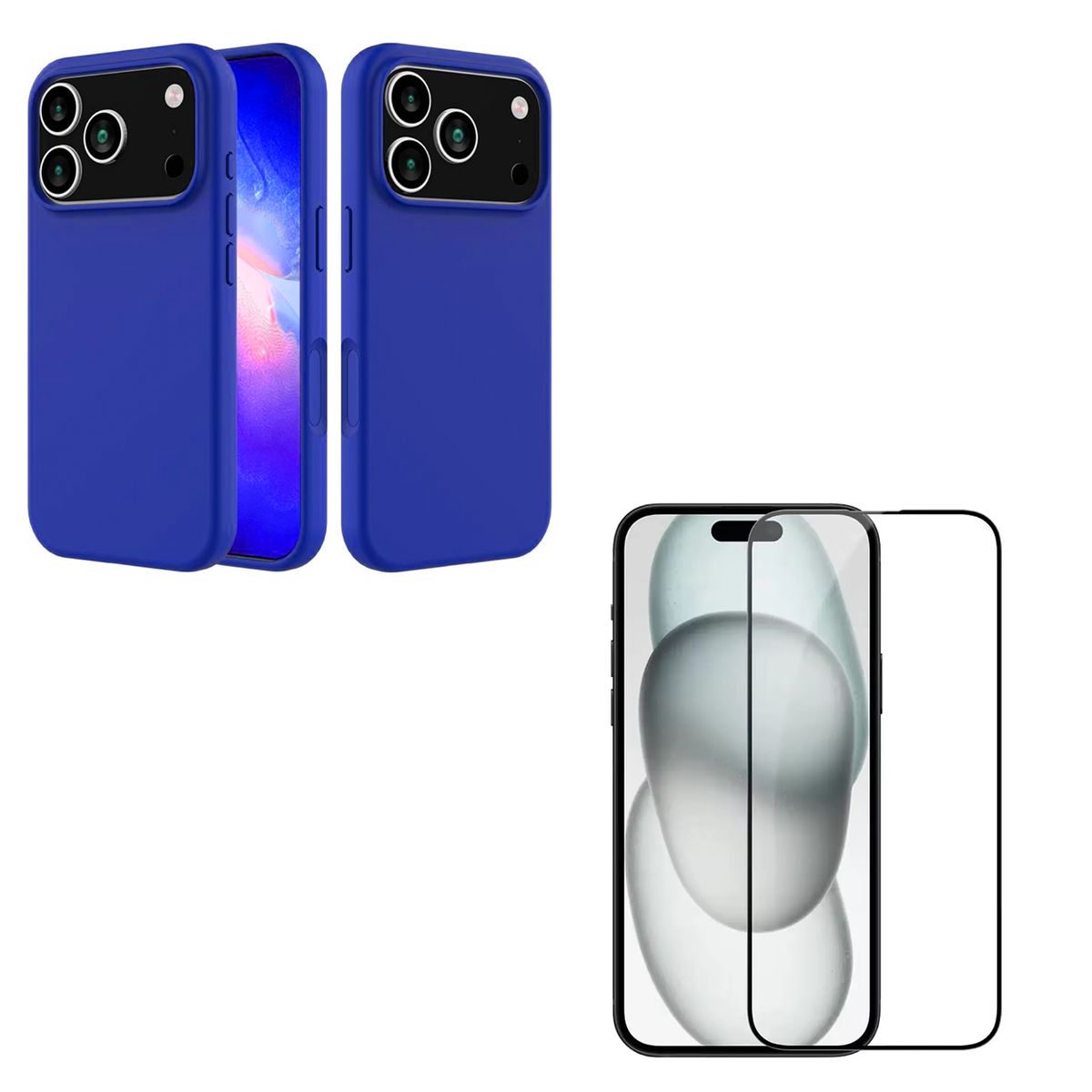 JOIGO - Carcasa Goma Lamina Vidrio Para iPhone 17 Pro Max Azul