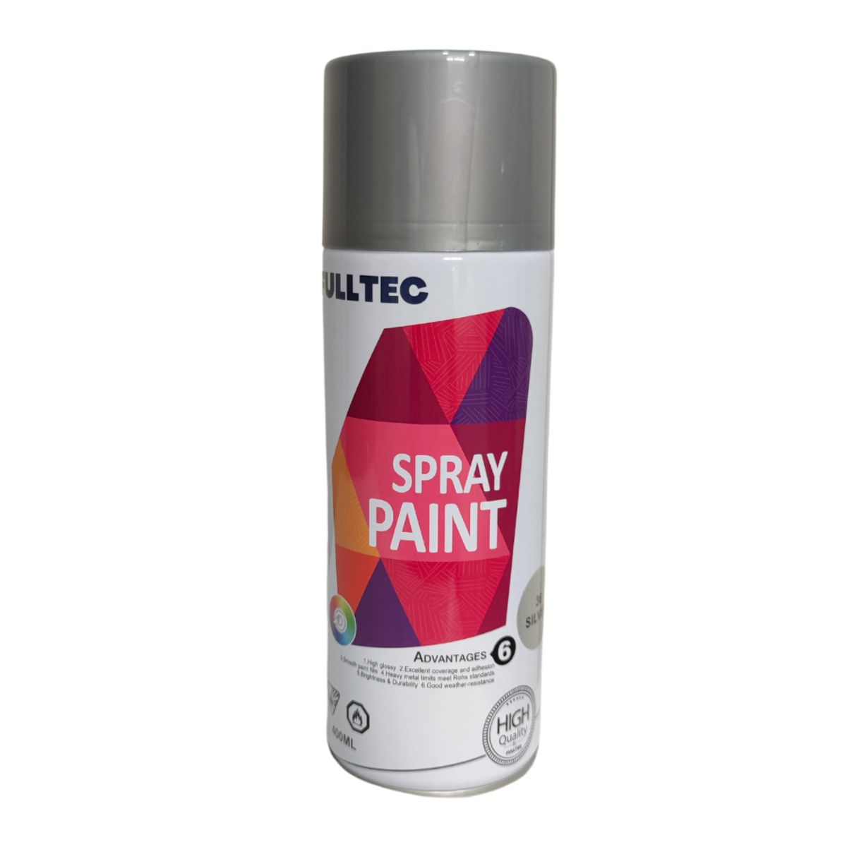 FULLTEC - Pintura Spray Uso General Plateado 400ml Fulltec