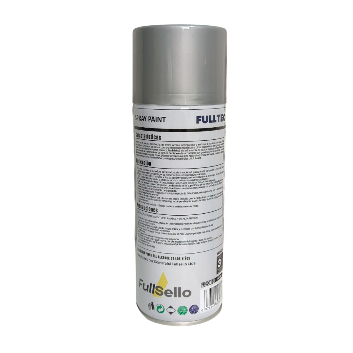 FULLTEC - Pintura Spray Uso General Plateado 400ml Fulltec