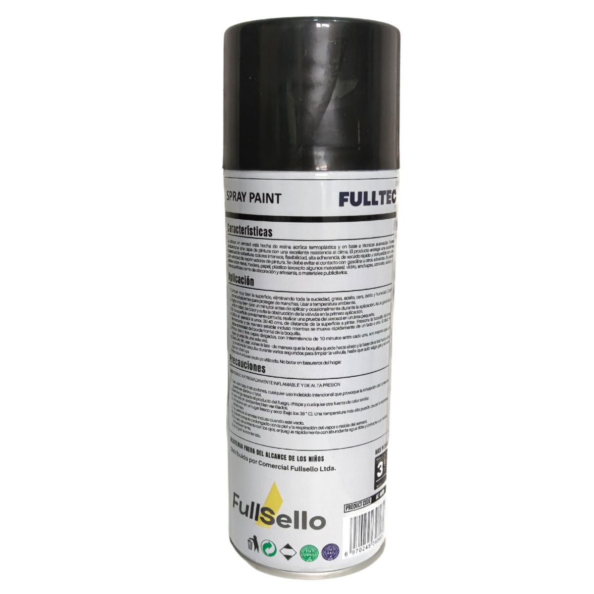 FULLTEC - Pintura Spray Alta Temperatura Negro 400ml Fulltec