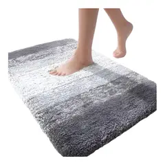 GENERICO - Alfombra De Baño De Microfibra Absorbente Extrasuave Gris