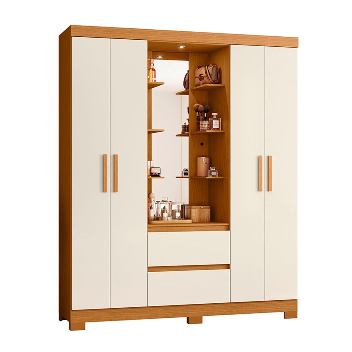 VEKKAHOME - CLOSET OLÍMPIA 4P 2C BEIGE.