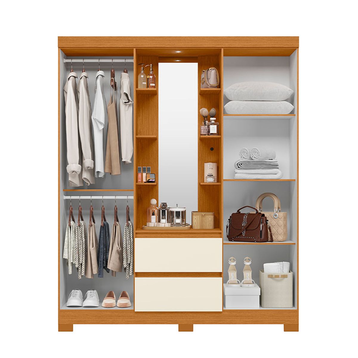 VEKKAHOME - CLOSET OLÍMPIA 4P 2C BEIGE.