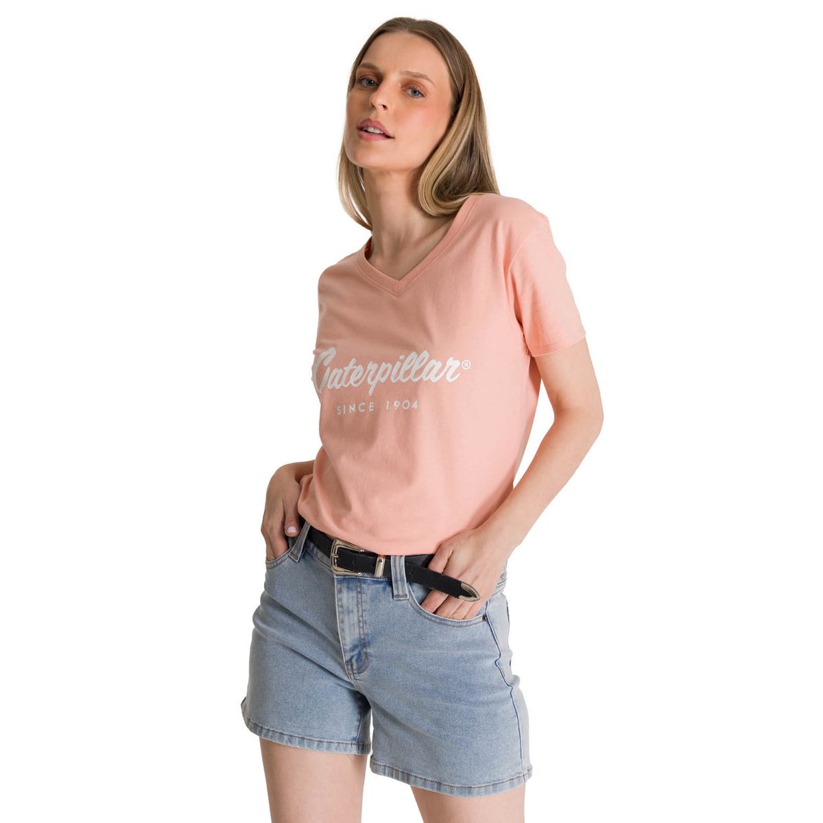 CAT - Polera Manga Corta Mujer Since 1904 Rosa CAT