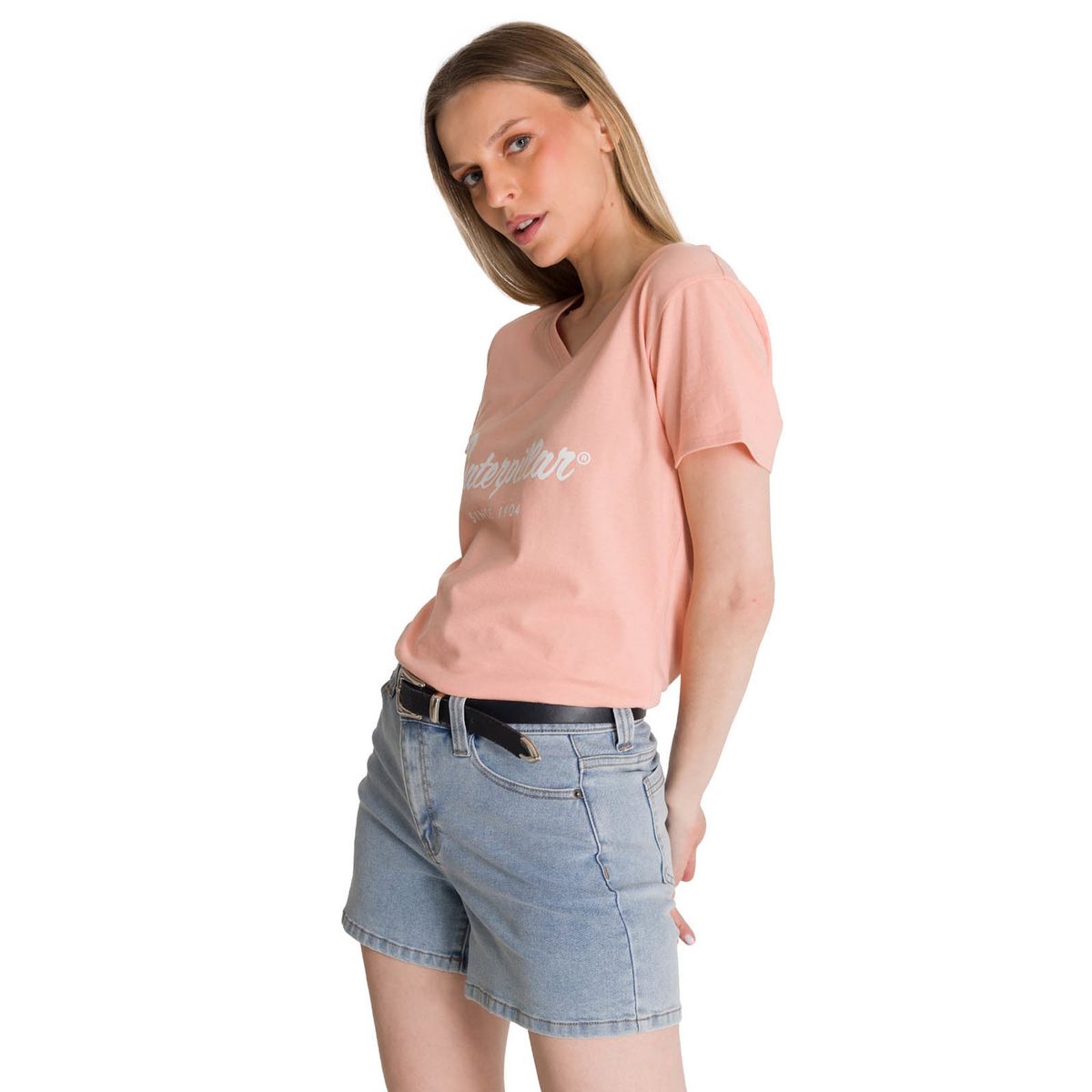 CAT - Polera Manga Corta Mujer Since 1904 Rosa CAT