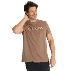 CAT - Polera Manga Corta Hombre Roam Free Café