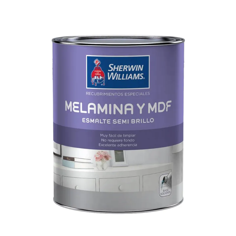 SHERWIN WILLIAMS - Pintura para Melamina y MDF Blanco ¼ gl Sherwin Williams