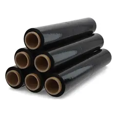 GENERICO - Film Stretch Negro 1,4kg (350m) Mayorista - Caja 6 Uds Negro