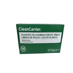 CLEANCARRIER - Guante Vinilo Blanco Talla M Caja X100