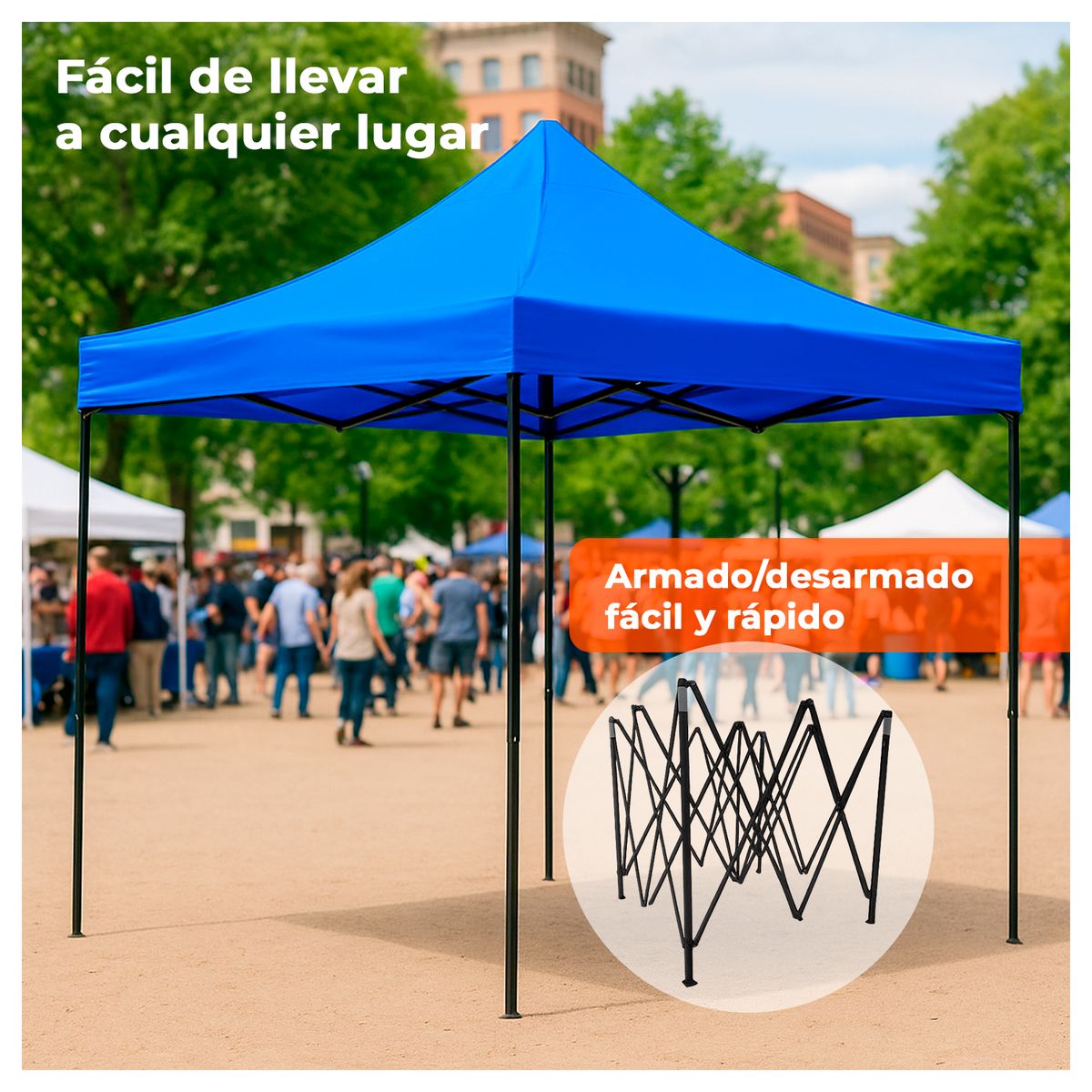 GLOBAL LATIN GROUP - Toldo plegable impermeable Resistente Estructura de Acero 3x3