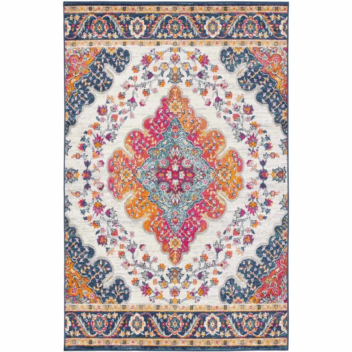 DECO2DAY - Alfombra Geil - 160x230 cm - Beige y Marrón