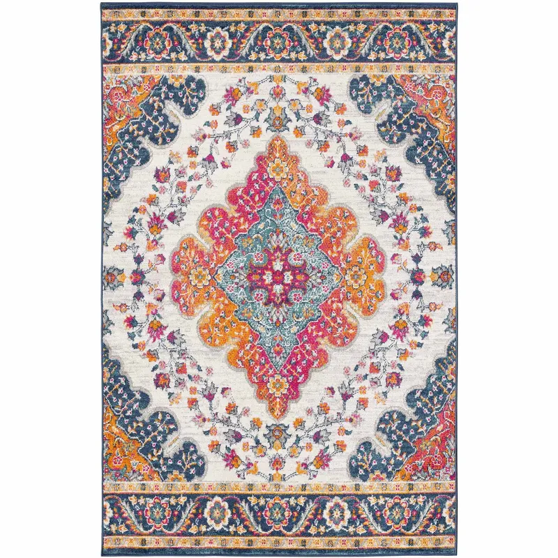 DECO2DAY - Alfombra Geil PO1417-BF-BM - 160x230 cm - Beige y Marrón