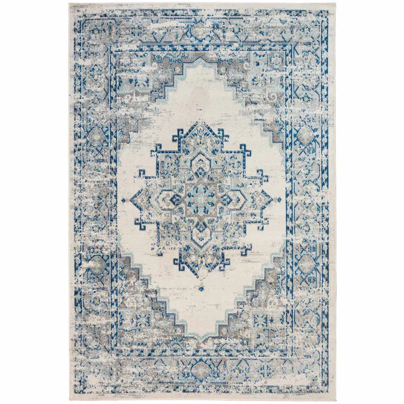 DECO2DAY - Alfombra Geil PO283-BF-WG - 160x230 cm - Blanco Gris