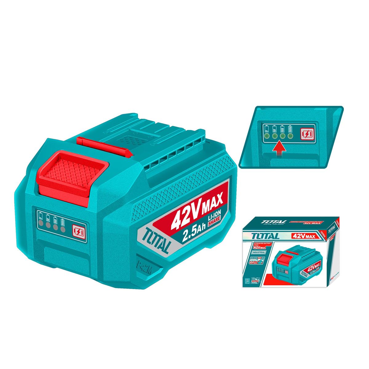 TOTAL TOOLS - Batería de iones de litio 42V 2.5Ah P42M Total