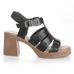 VIA UNO - Sandalia Mujer Negro 22633613