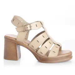 VIA UNO - Sandalia Mujer Beige 22633613