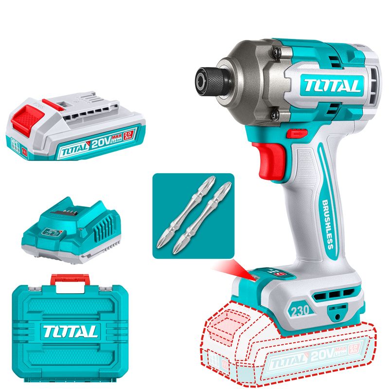 TOTAL TOOLS - Atornillador de Impacto Litio-ion 20V 230nm Total