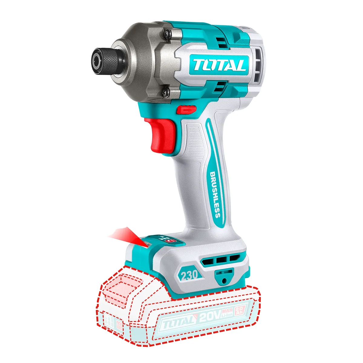TOTAL TOOLS - Atornillador de Impacto Litio-ion 20V 230nm Total